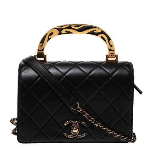 chanel tote bag enamel blk bi corolle handbag|chanel handbags.